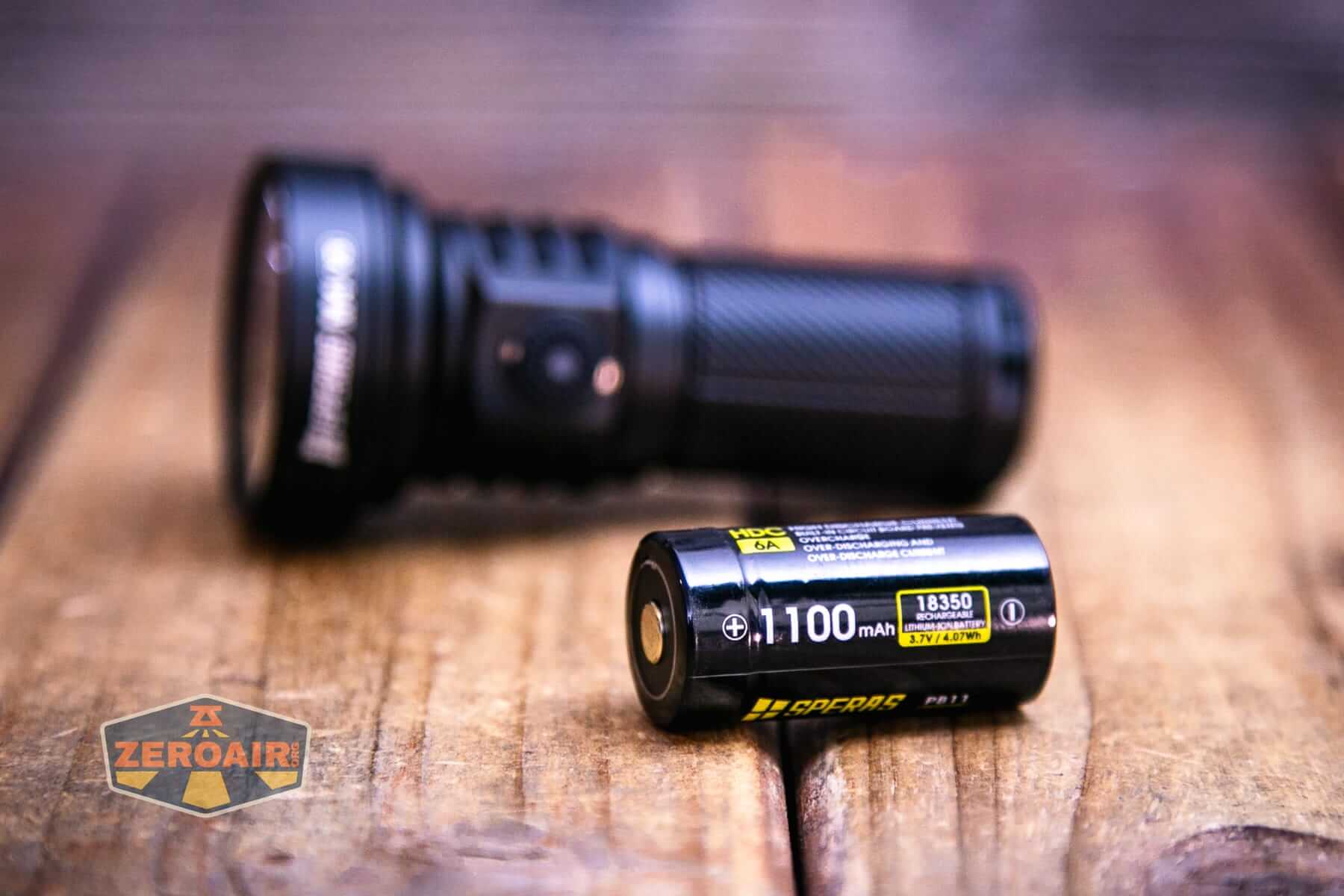 Speras M4 V3 compact EDC flashlight with 18350 cell