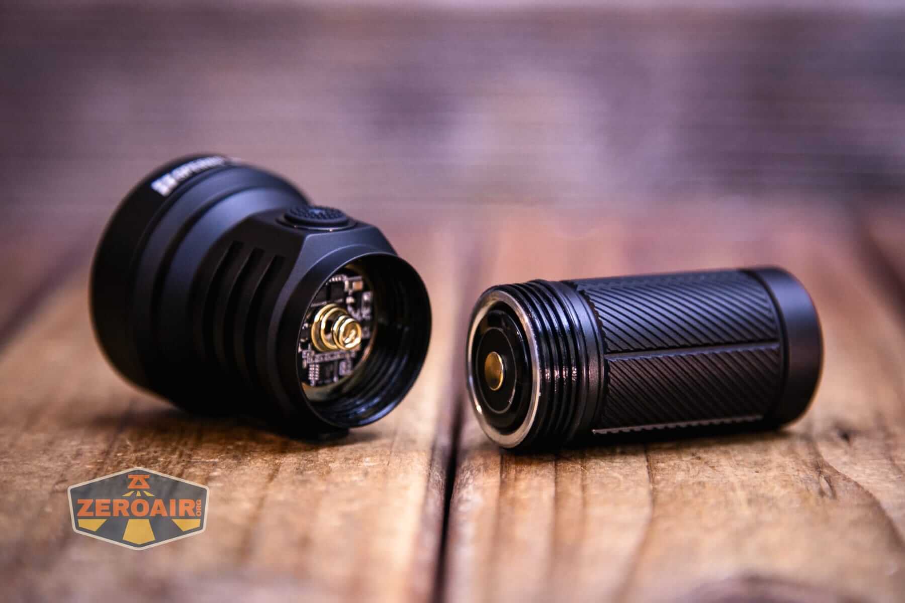 Speras M4 V3 compact EDC flashlight with 18350 cell installed