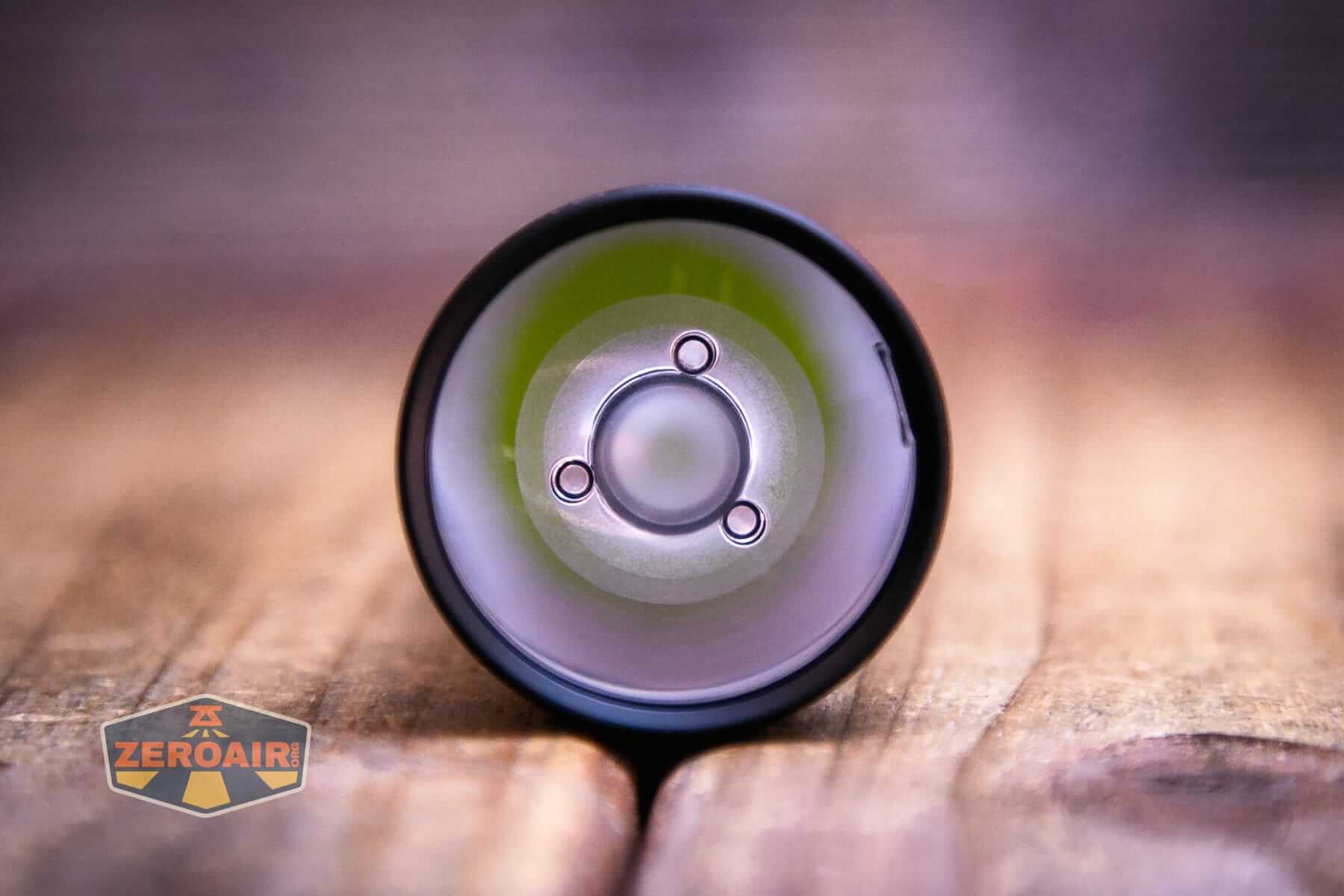 Speras M4 V3 compact EDC flashlight emitter and TIR detail
