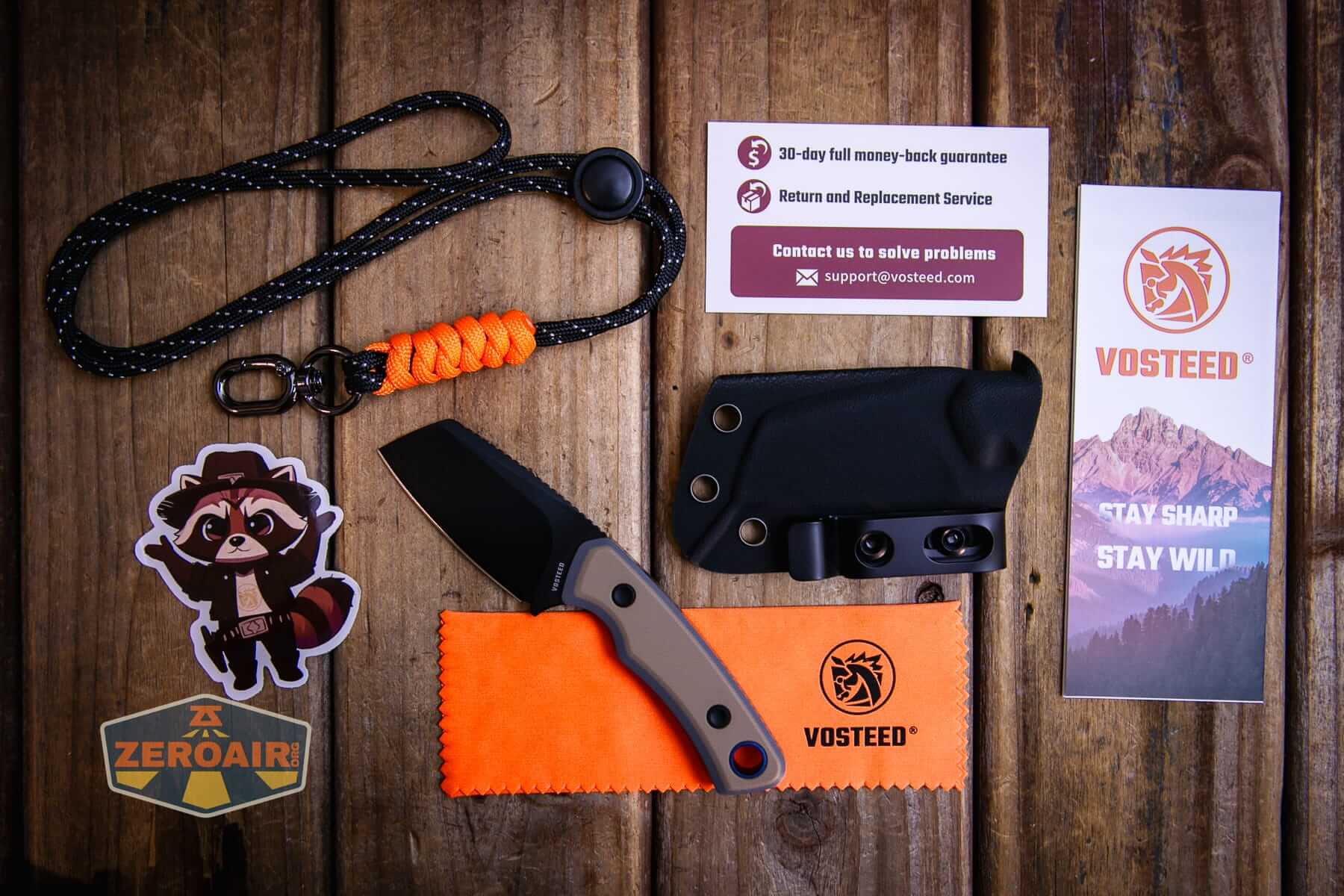 Vosteed Marmoset Sand fixed blade knife what's included