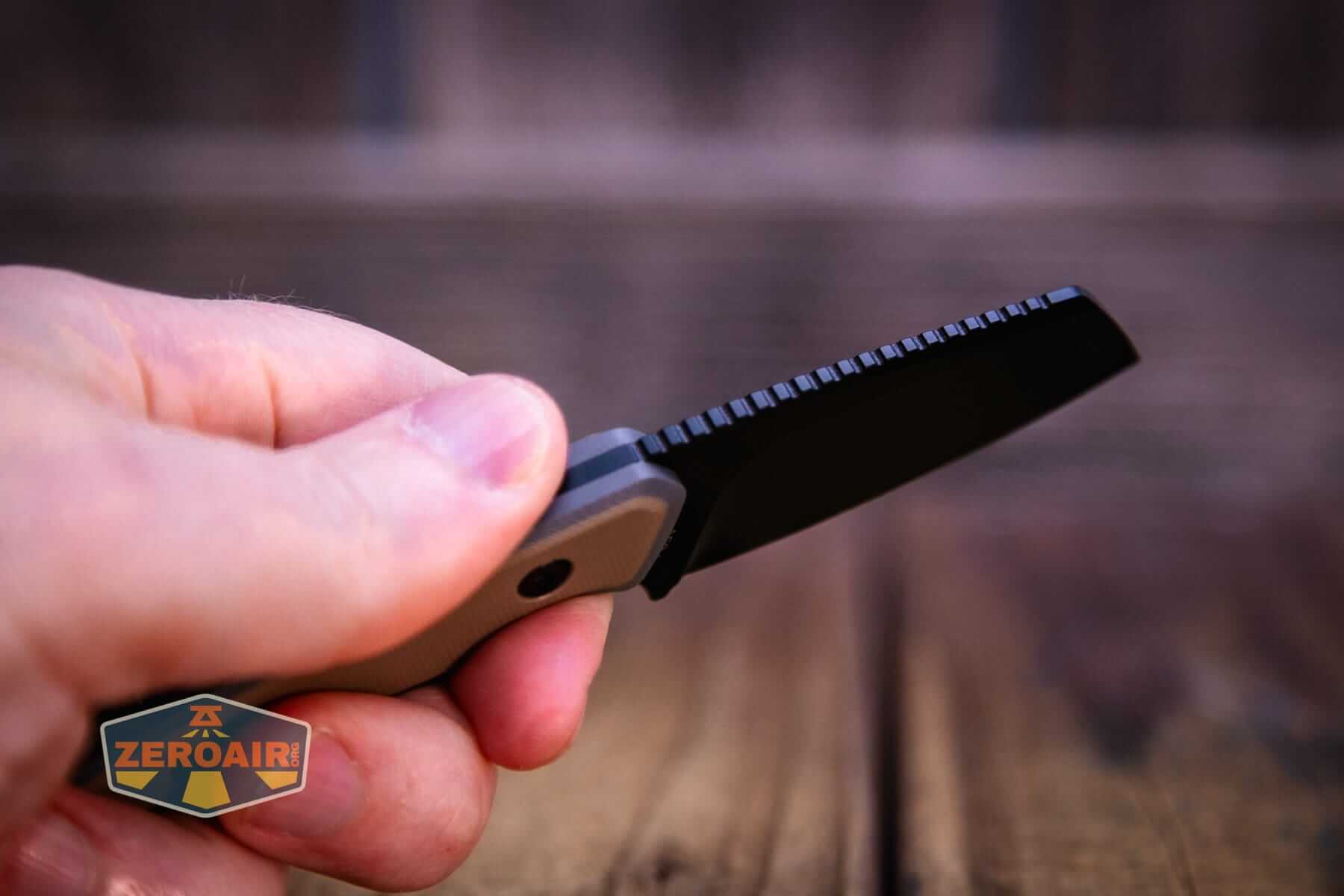 Vosteed Marmoset Sand fixed blade knife spine detail