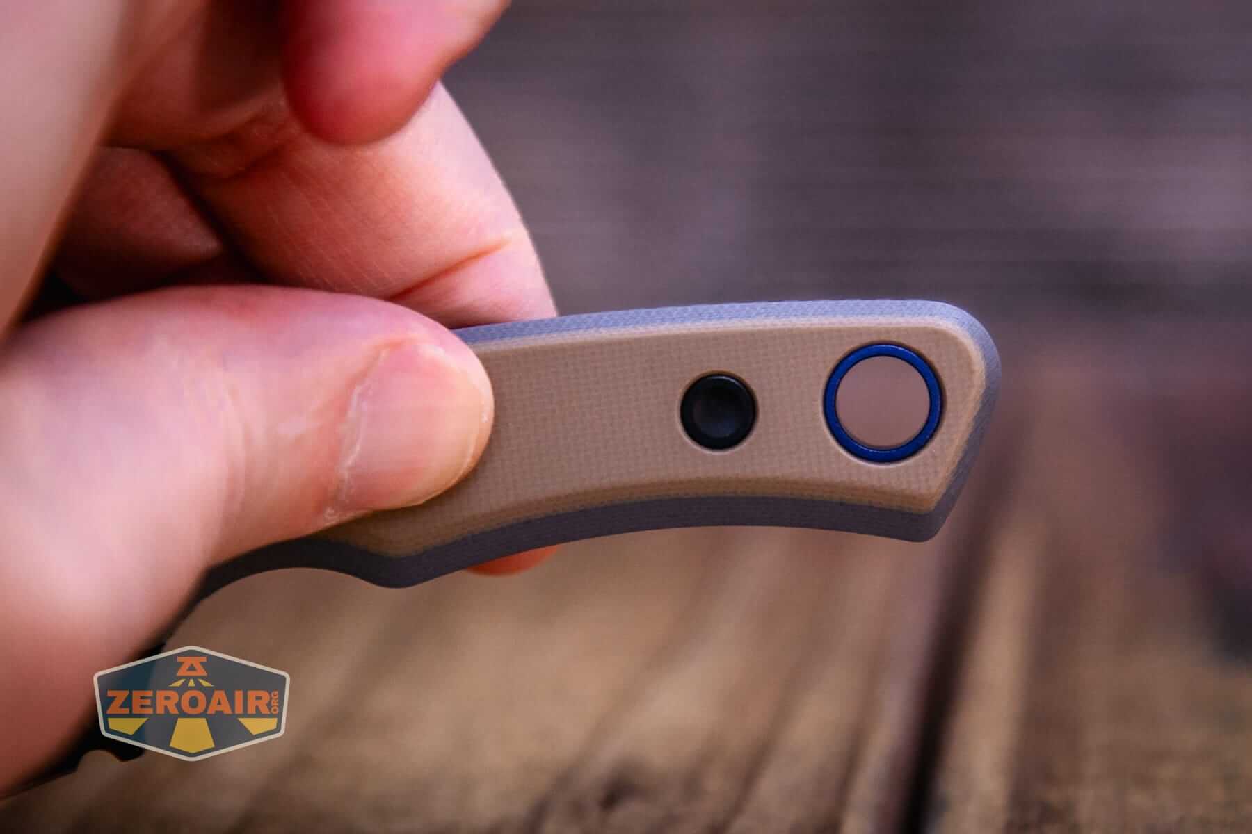 Vosteed Marmoset Sand fixed blade knife lanyard hole
