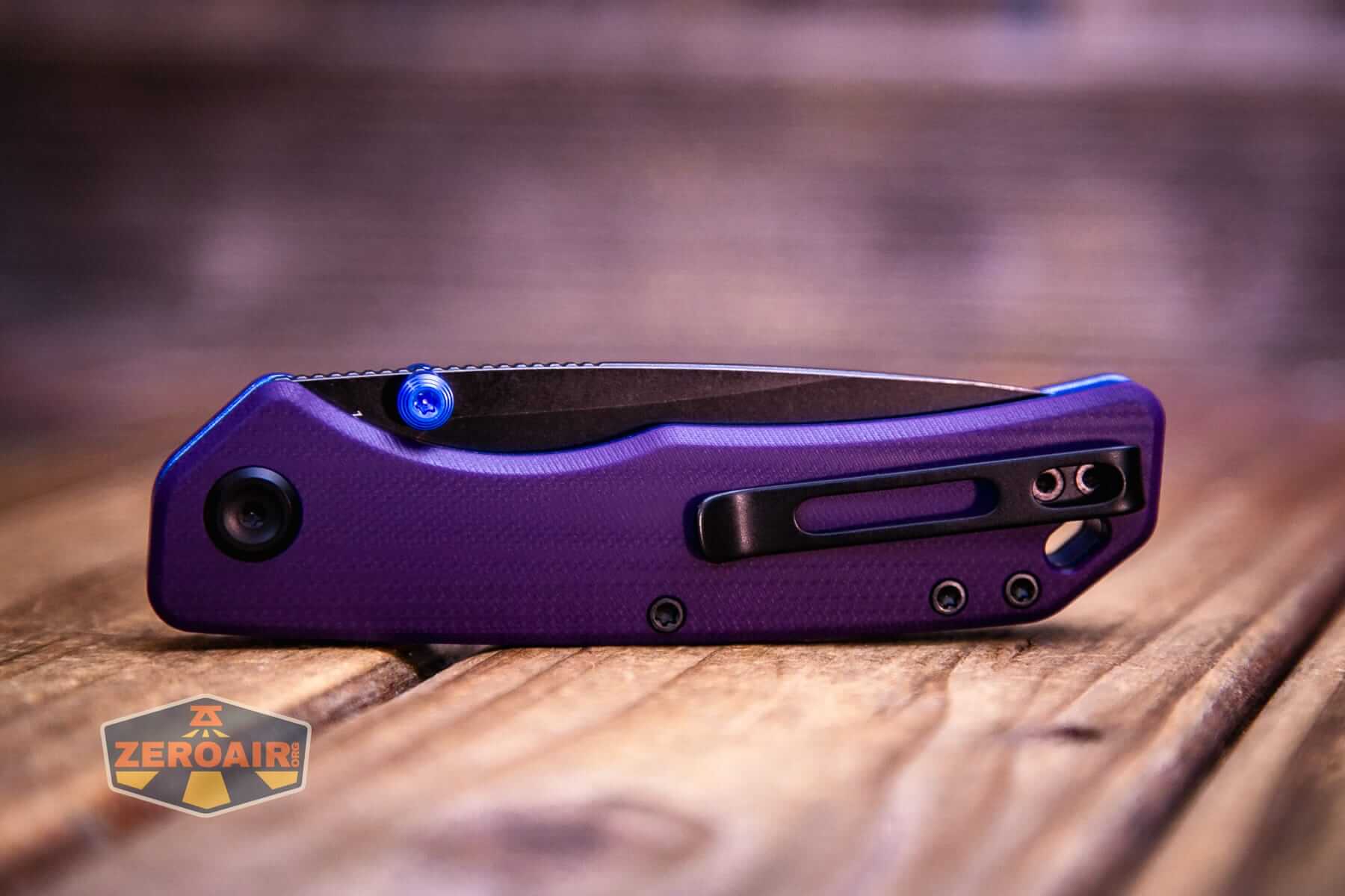 Vosteed Marten 330 Purple knife closed, clip side
