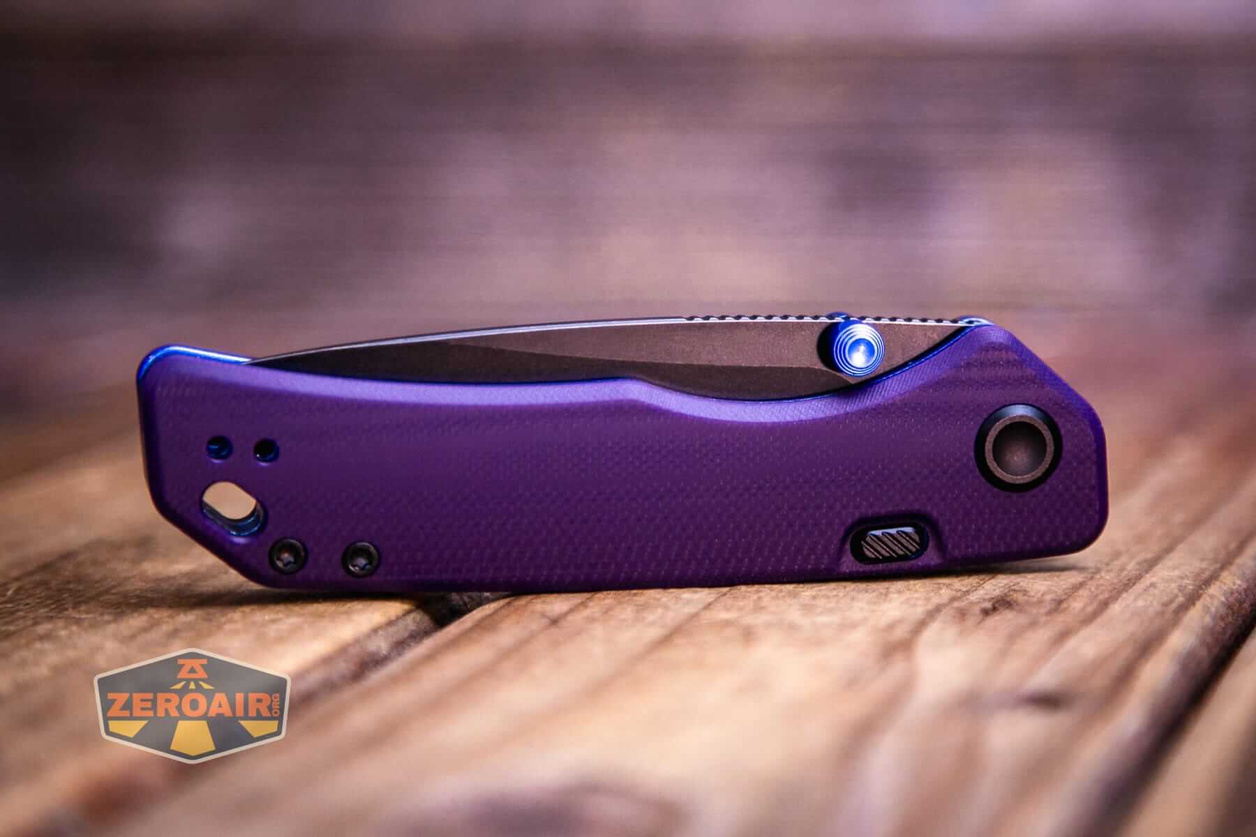 Vosteed Marten 330 Purple knife closed, off clip side