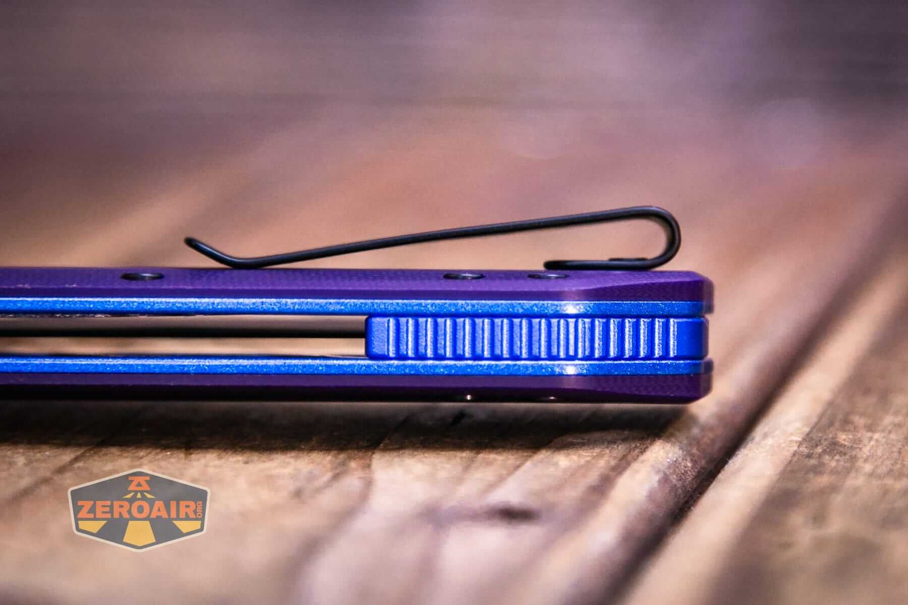 Vosteed Marten 330 Purple knife pocket clip profile
