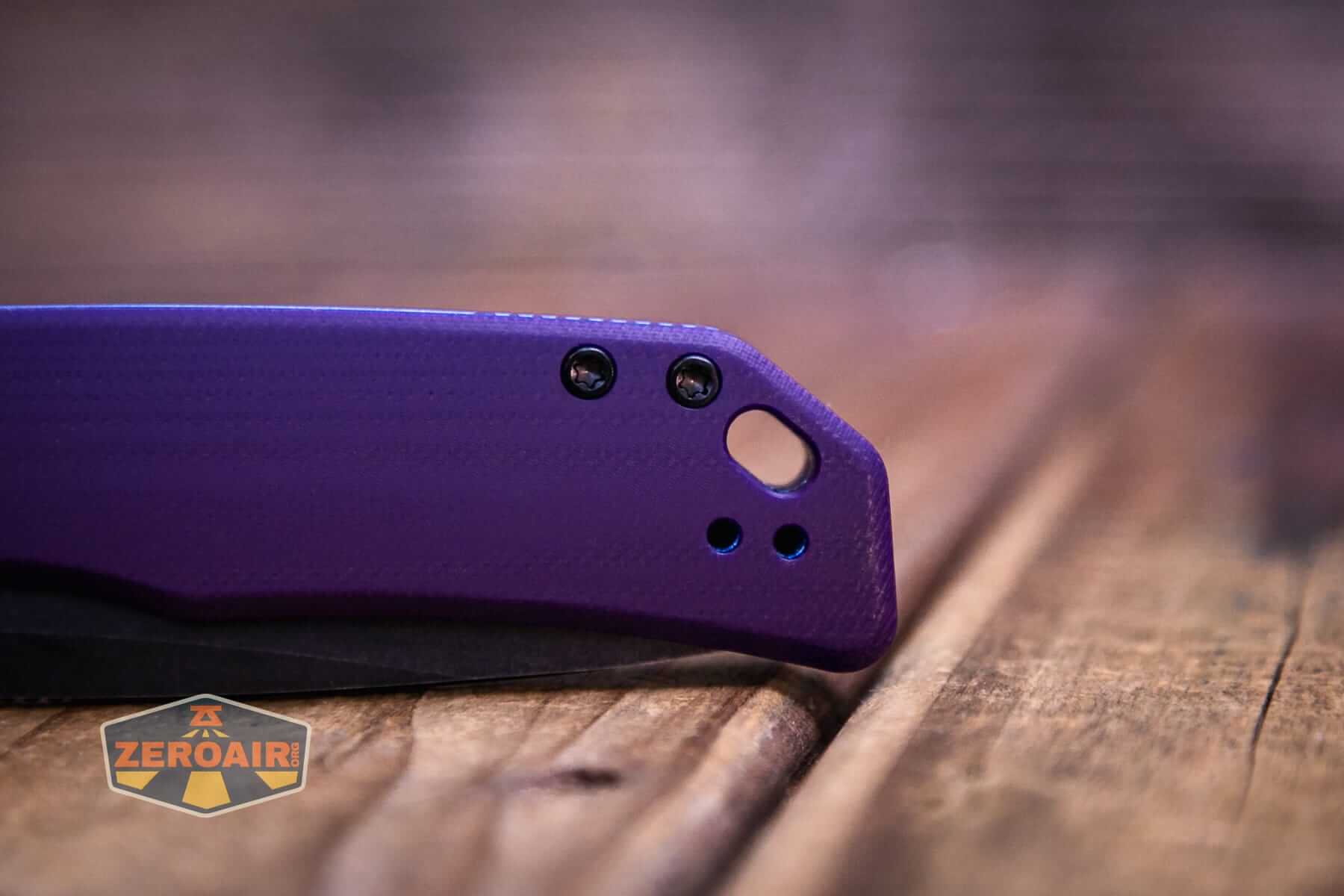 Vosteed Marten 330 Purple knife lanyard hole