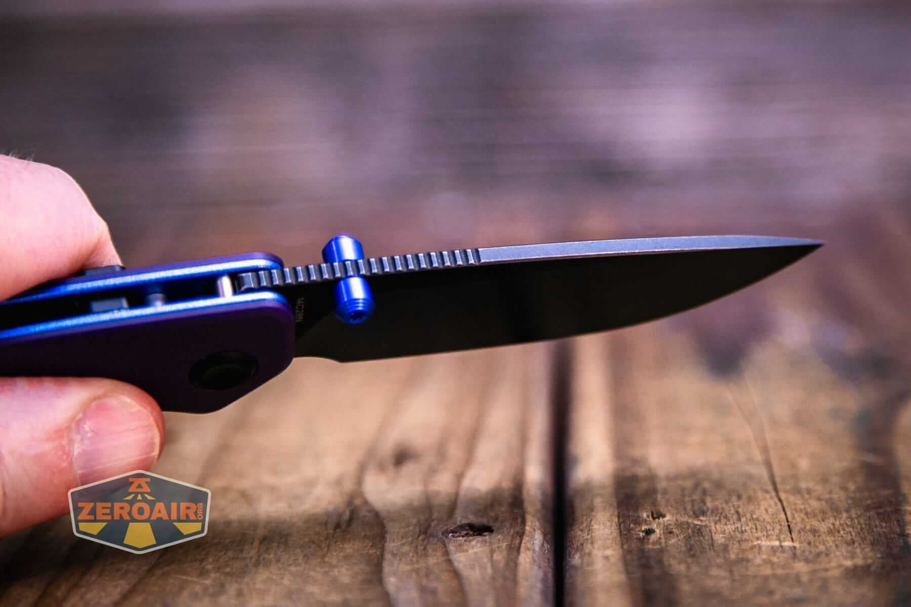 Vosteed Marten 330 Purple knife blade spine