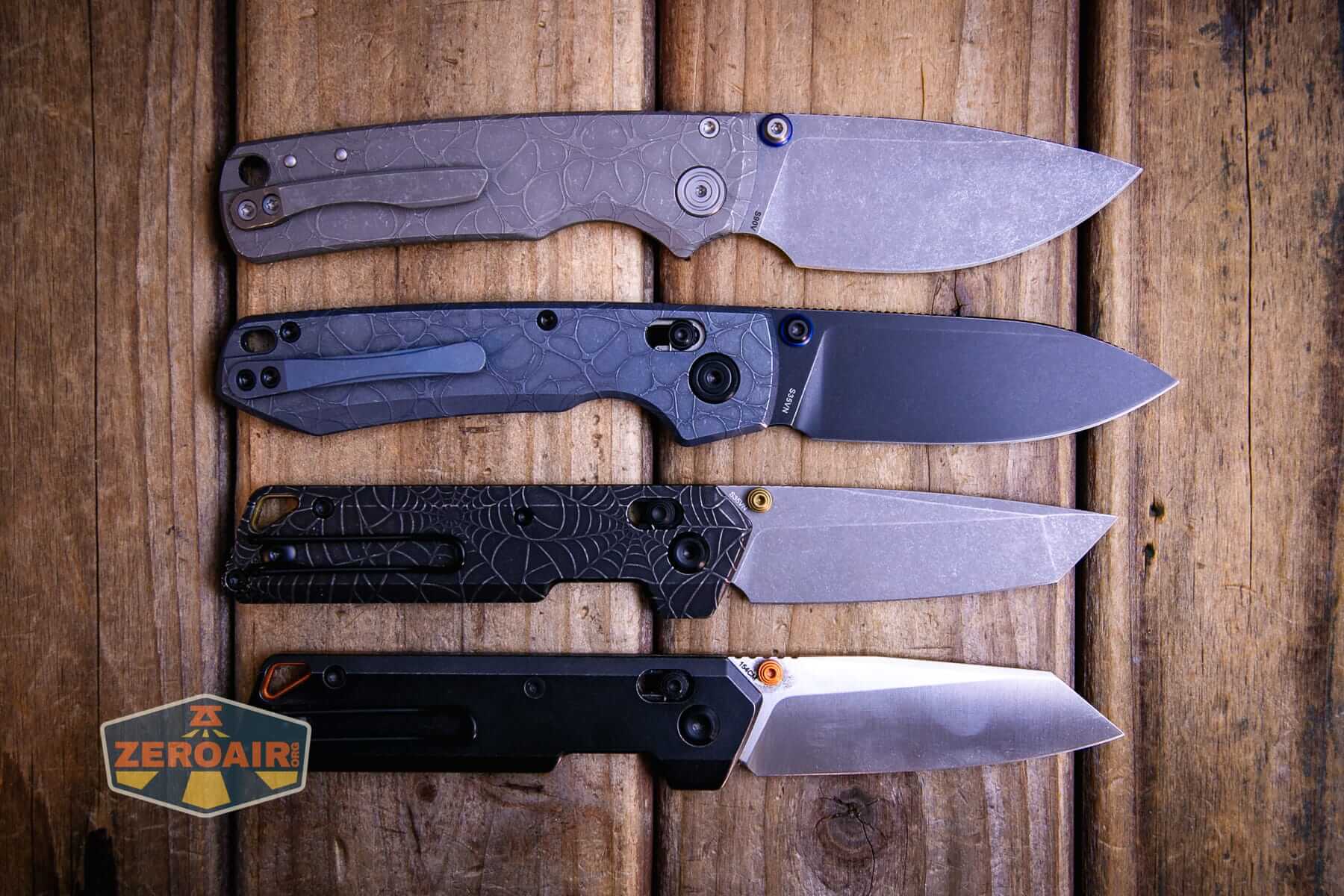 Vosteed Raccoon TiSlim knife with other slims